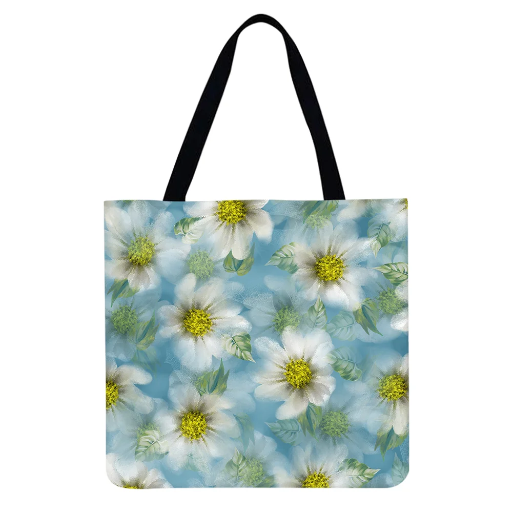 Linen Tote Bag - Flowers and plants