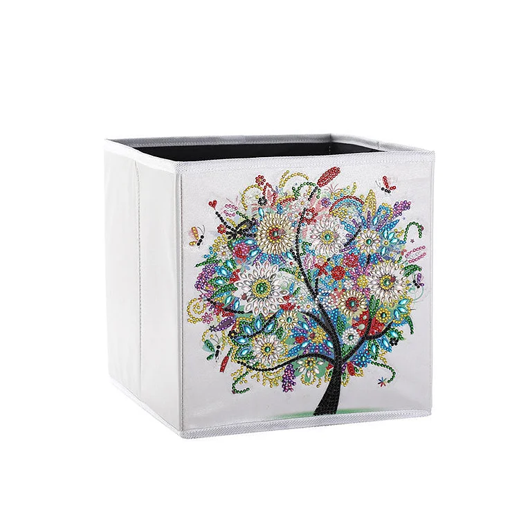 DIY Special Shaped Diamond Painting Art Multicolored Tree Cloth Home Storage Box