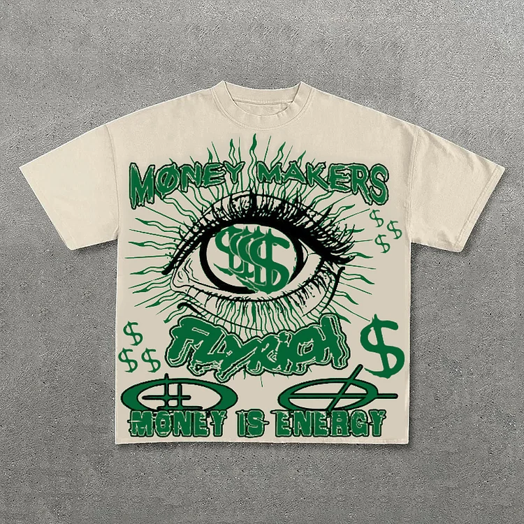 VChics Money Makers Graphics Fly Rich Printed Casual T-Shirt