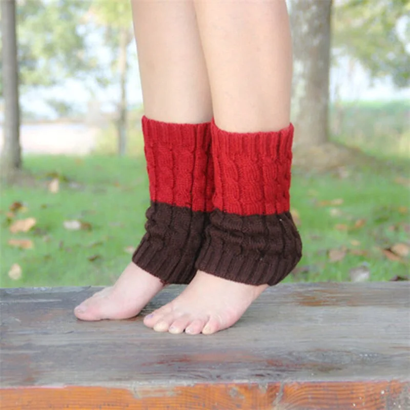 Leg Warmers Women Trendy Patchwork Elegant Knitted Crochet All-match Womens Korean Style Winter Warm Simple Ladies Casual Chic