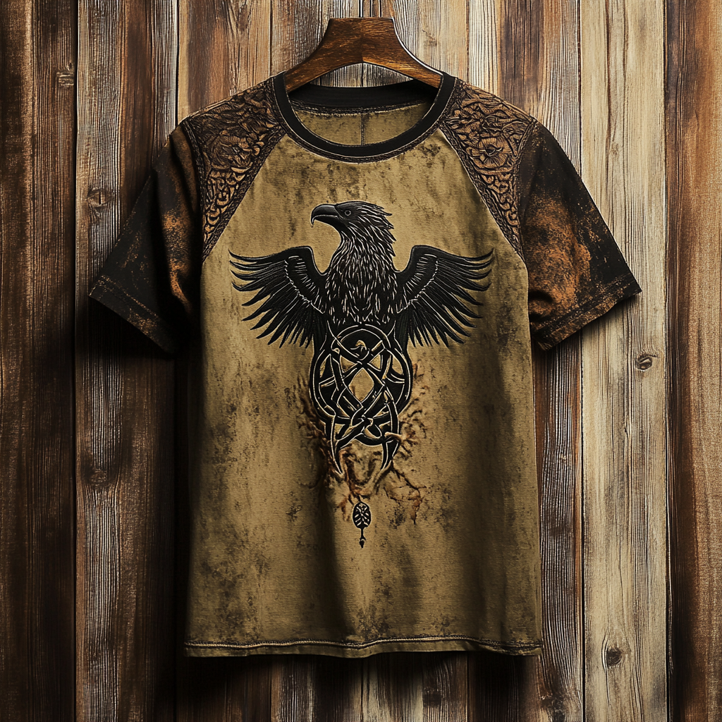 Men's Viking Raven Odin Knot Vintage Art T-Shirt / Rvogue / Rvogue