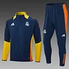 2024/2025 Real Madrid Half-Pull Training Suit Royal blue Football Shirt 1:1 Thai Quality Set