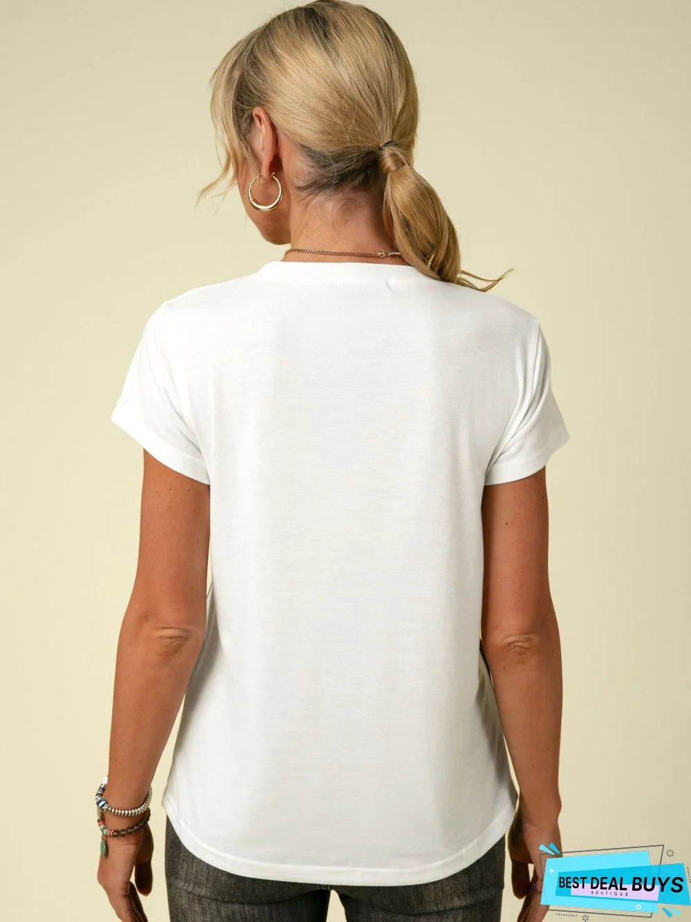 Casual Crew Neck Animal T-shirt