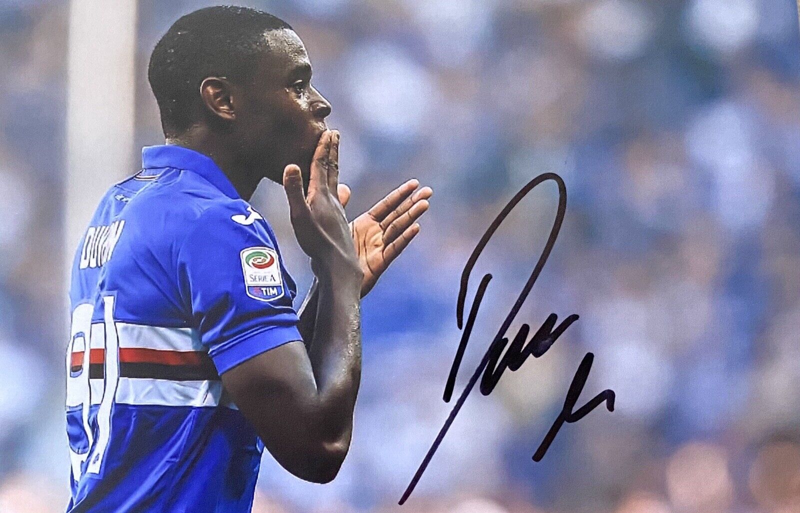 Duvan Zapata Genuine Hand Signed Sampdoria 6X4 Photo Poster painting, See Proof