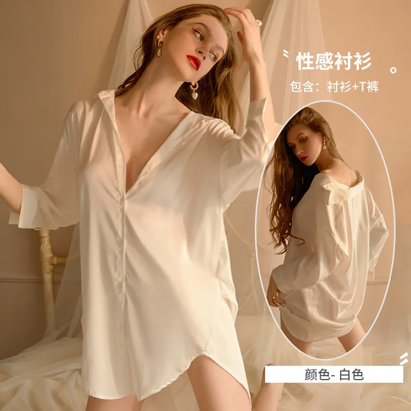 Churchf Tithe Sexy Shirt Women's Sex Underwear Spring Shirt Pajamas Pure Desire Uniform Seduction Passion Bedding