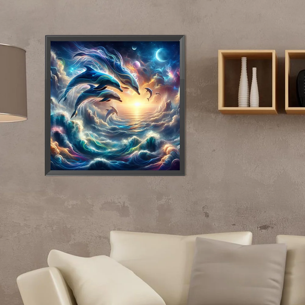 Diamond Painting - Full Round Drill - Dolphin(Canvas|40*40cm)