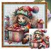 Girl Opening Gifts-11CT Stamped Cross Stitch 40*40cm/15.75*15.75in tapestrymarket