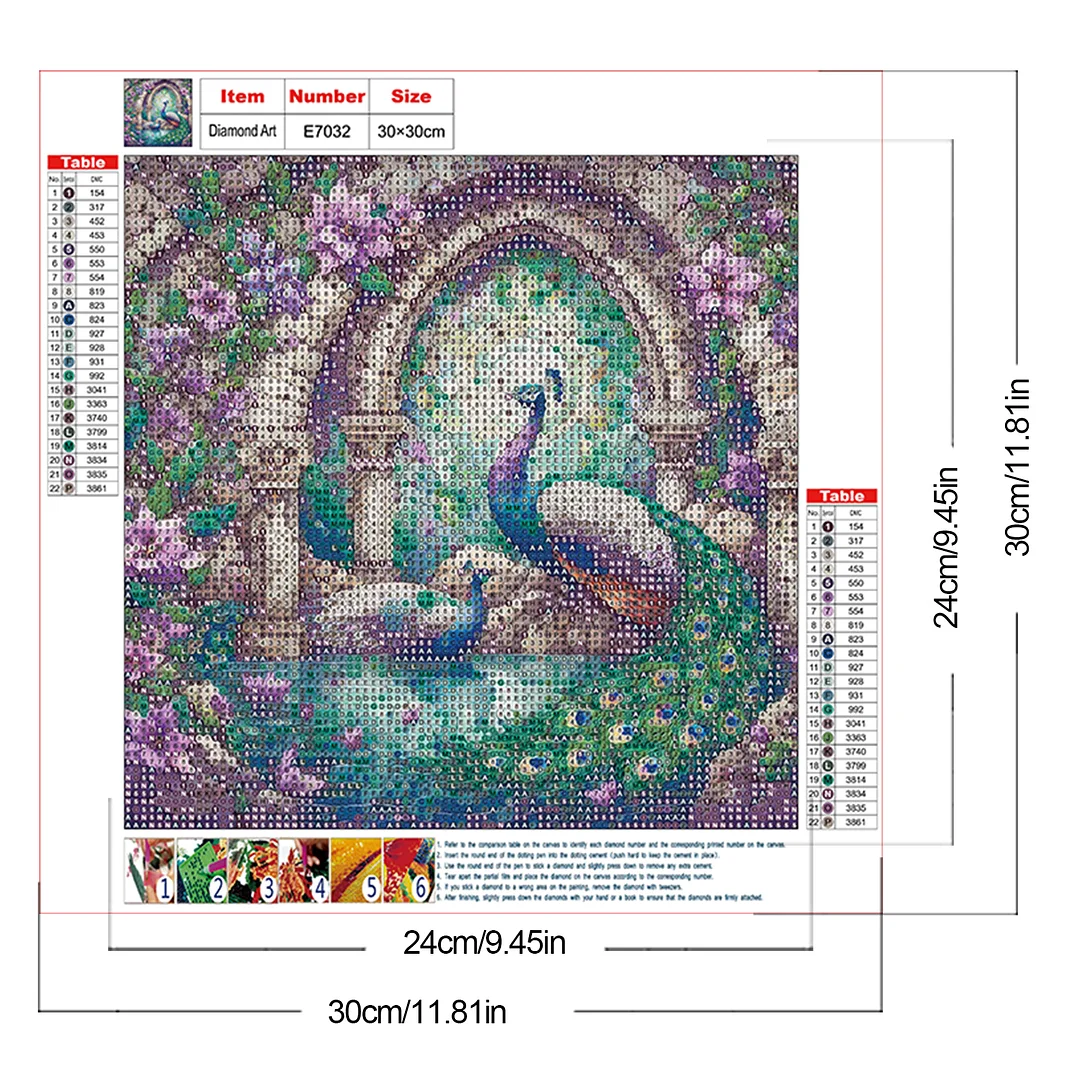 Diamond Painting - Full Round Drill - Peacock(Canvas|Canvas|30*30cm)