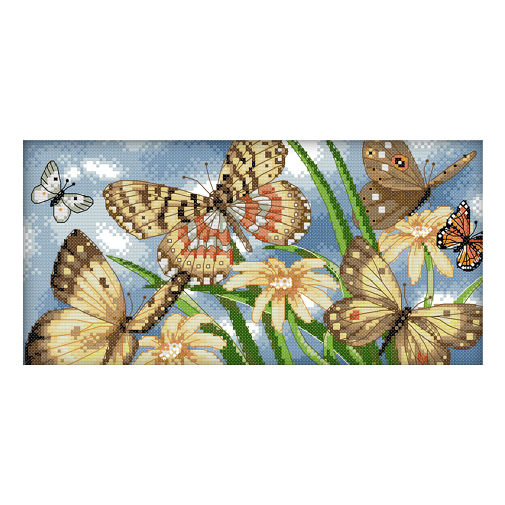 

Butterfly - 14CT Stamped Cross Stitch - 33*18CM, 501 Original