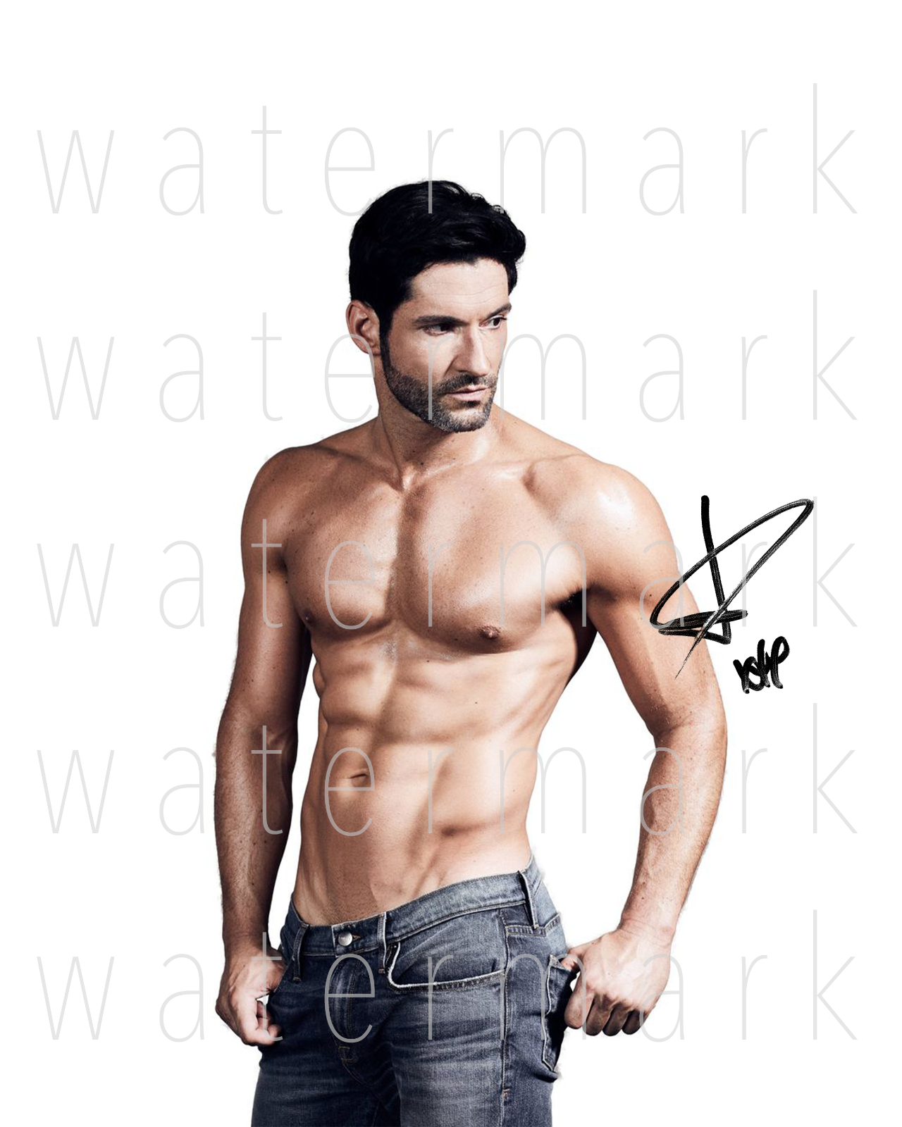 Lucifer Tom Ellis sexy signed 8X10 print Photo Poster painting picture poster autograph RP