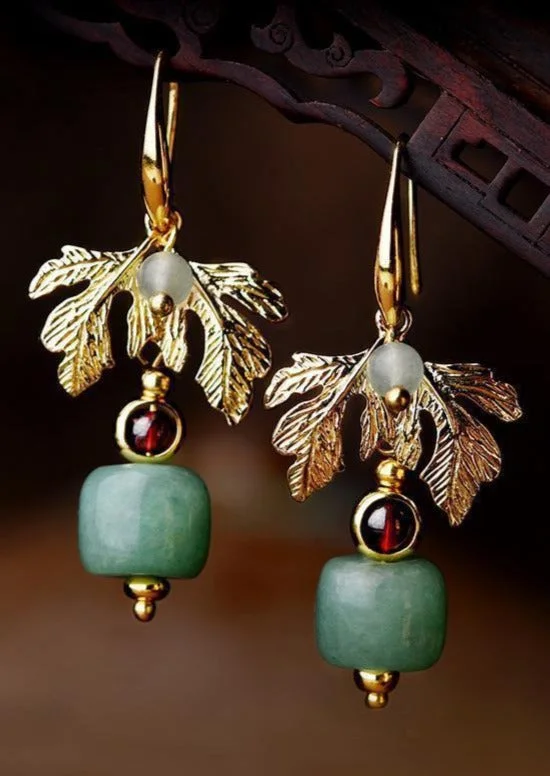 Women Retro Ethnic Gold Plated Earrings