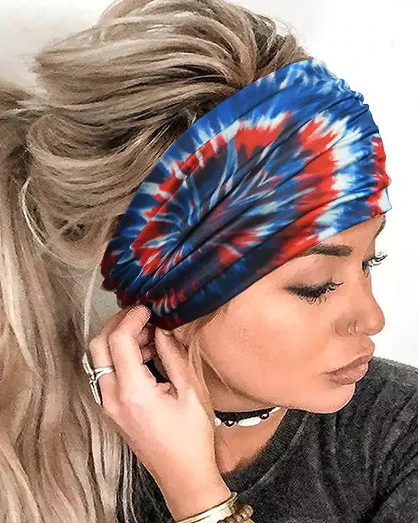 Tie Dye Swirl Yoga Wide Headband