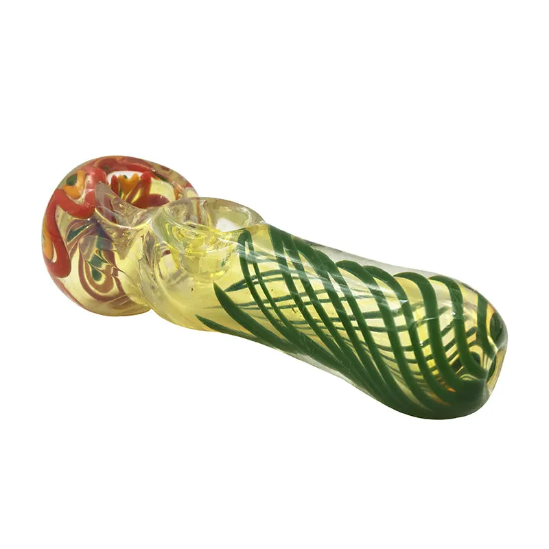 Flower Design Glass Spoon Pipes Hand Pipe with Factory Price