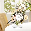 Acrylic Special Shape Flower Bird Diamond Painting Clock Ornaments Kit