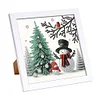 5D DIY Partial Special Shaped Drill Diamond Painting Xmas Snowman Decor With Frame Kit 18x18cm