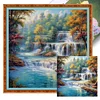 Forest Waterfall-11CT Stamped Cross Stitch 45*45cm