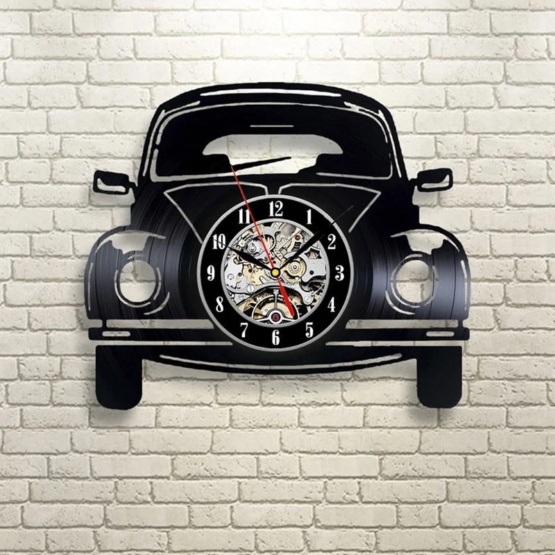 Car Shape LED Wall Clock Modern Design 3D Decorative Hanging Clocks with 7 Colors LED Lighting Wall Watch Home Decor Silent