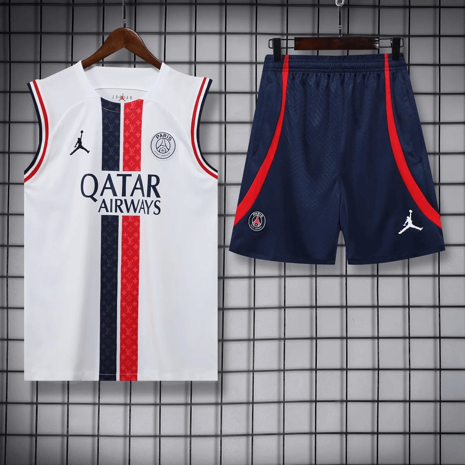 2023/2024 Psg Paris Saint-Germain pre-match training White Jersey+Shorts 1:1 Thai Quality mysite