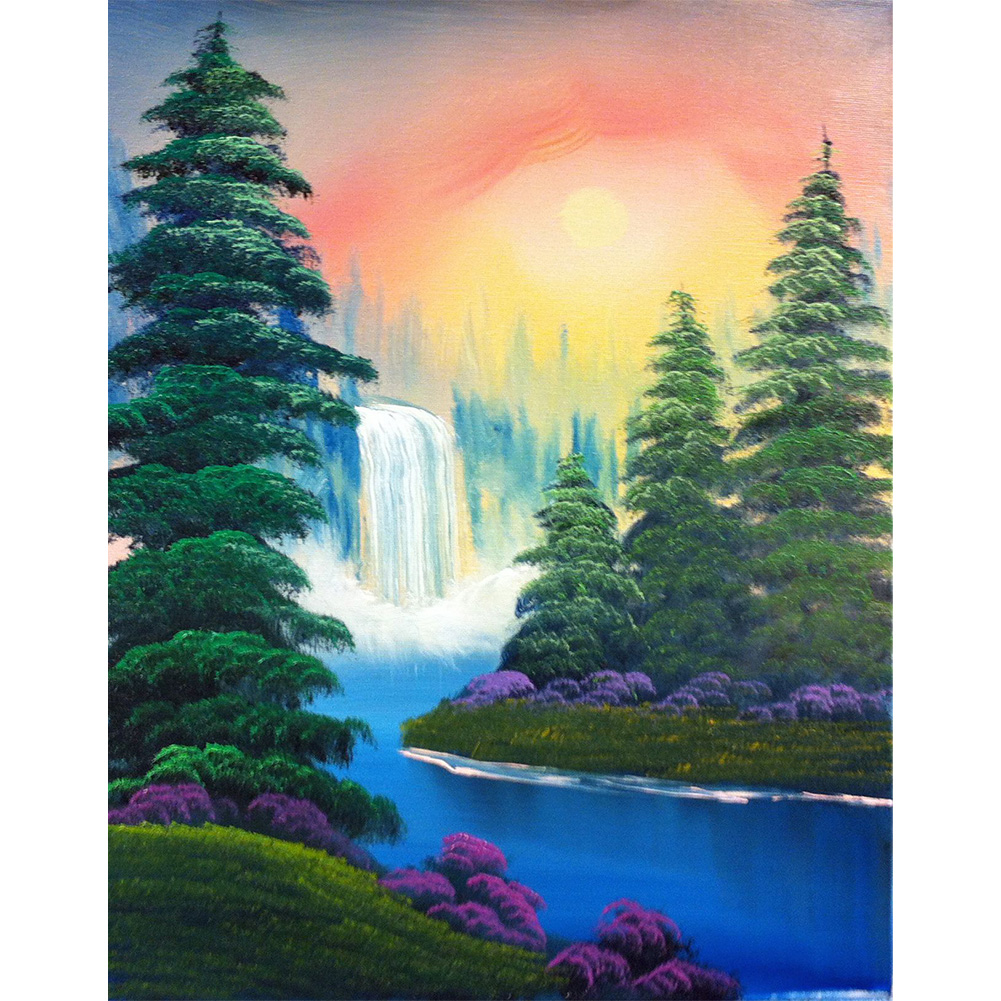 

30*40CM - Round Drill Diamond Painting - Waterfall, 501 Original