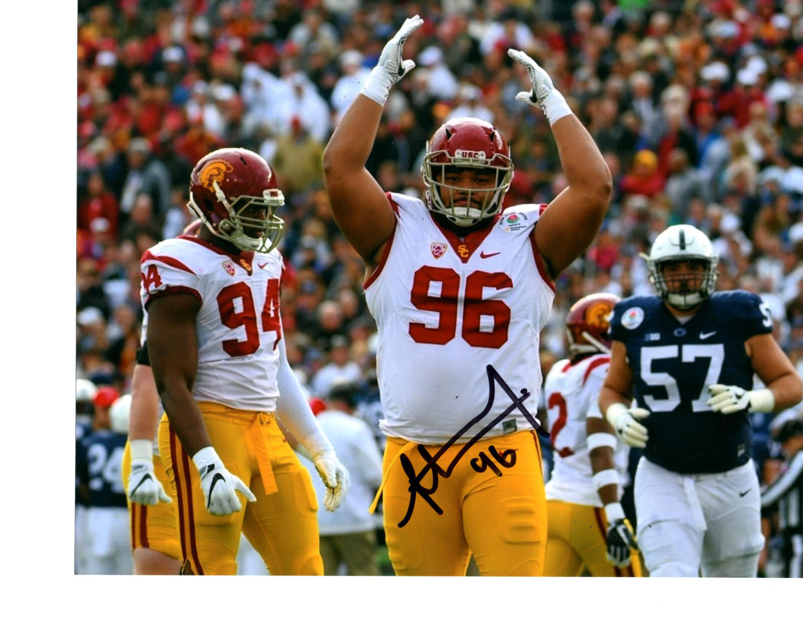 Stevie Tu'ikolovatu hand signed autographed 8x10 football Photo Poster painting USC Trojans b