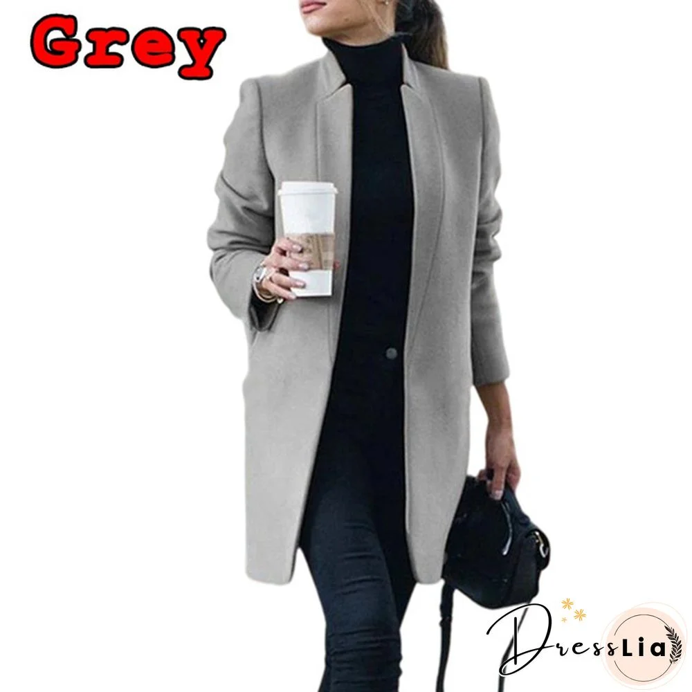 Fashion Women Autumn Winter Long Sleeve Coat Loose Warm Lightweight Jackets Casual Solid Color Parka Cardigans