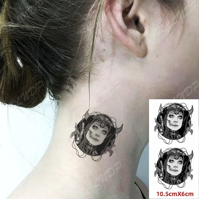 Waterproof Temporary Tattoo Sticker Sexy Girl Medusa Snake Hair Arm Hand Back Leg Art Flash Tatoo Fake Tatto for Women Men