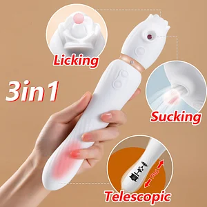 3-in-1 Rose Crown Vibrator with Warming Feature, Swinging Motion, and Tongue-Licking Sucking Action for Powerful Stimulation