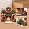 Diamond Painting Wooden Red Wreath Stocking Tabletop Ornament Kit