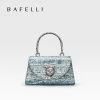 BAFELLI 2024 WOMEN'S NEW BAG ORIGINAL DESIGNER LUXURY BRAND CAT CASUAL STYLE TREND PURSE CROCODILE LEATHER HANDBAGS