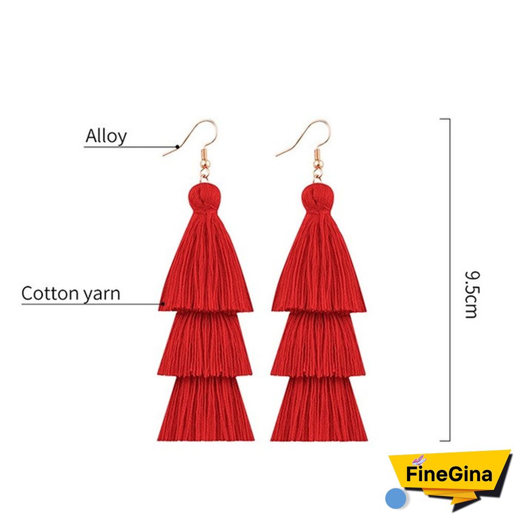 Tassel Earrings New Fashion Bohemian Style Party Earrings Simple Elegant For Girls Women