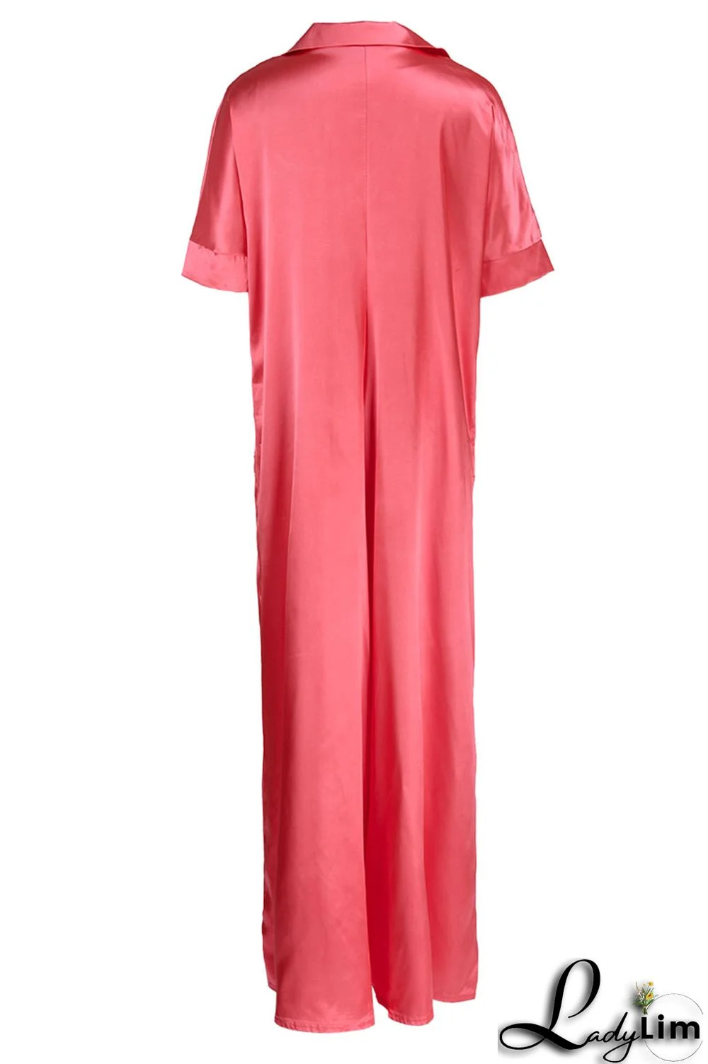 Black Casual Solid Patchwork Turndown Collar Loose Jumpsuits