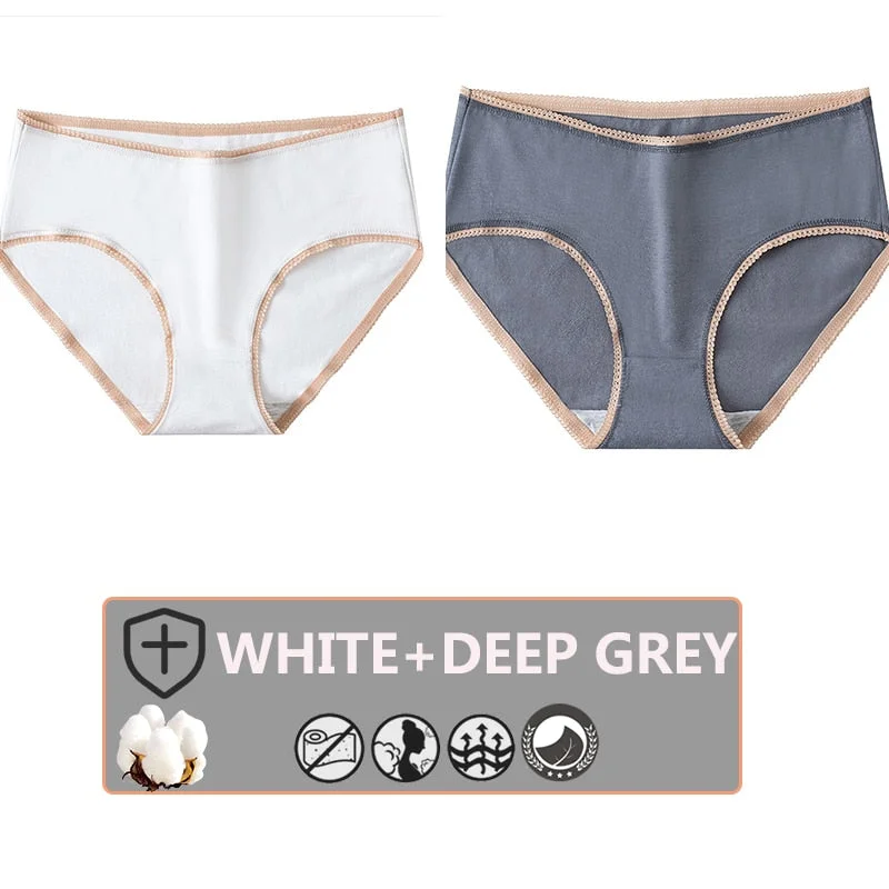 FINETOO 2PCS/Set Cotton Panties Women Sexy Underwear For Girl Lingerie Lady Cute 8 Solid Candy Colors Pantys Woman Female Briefs
