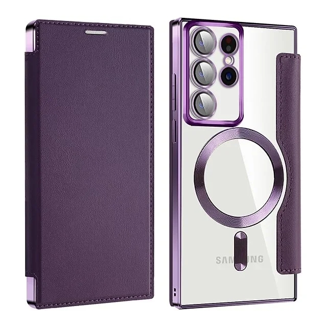 2024 New Leather Textured Flip Phone Case For Samsung
