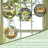 4Pcs Diamond Painting Farm Window Pendants Suncatcher Hanging Kits for Home Porch Farmhouse
