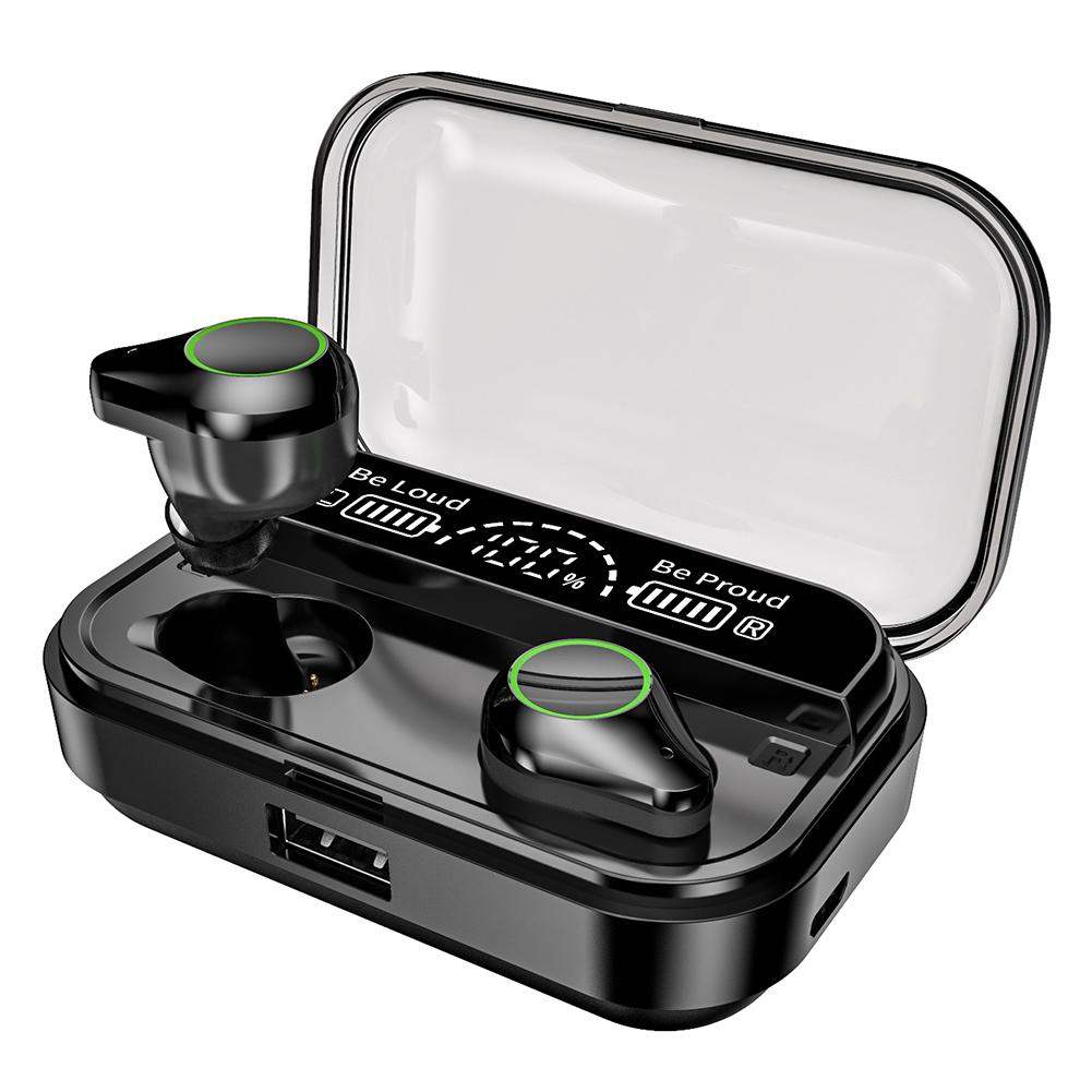 

T10 TWS Wireless Bluetooth 5.0 Stereo Earphones with Charging Box (Black), 501 Original