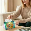 (24cm)Diamond Art Tissue Box Cover DIY PU Desktop Organizer(Sunflowers and birds)
