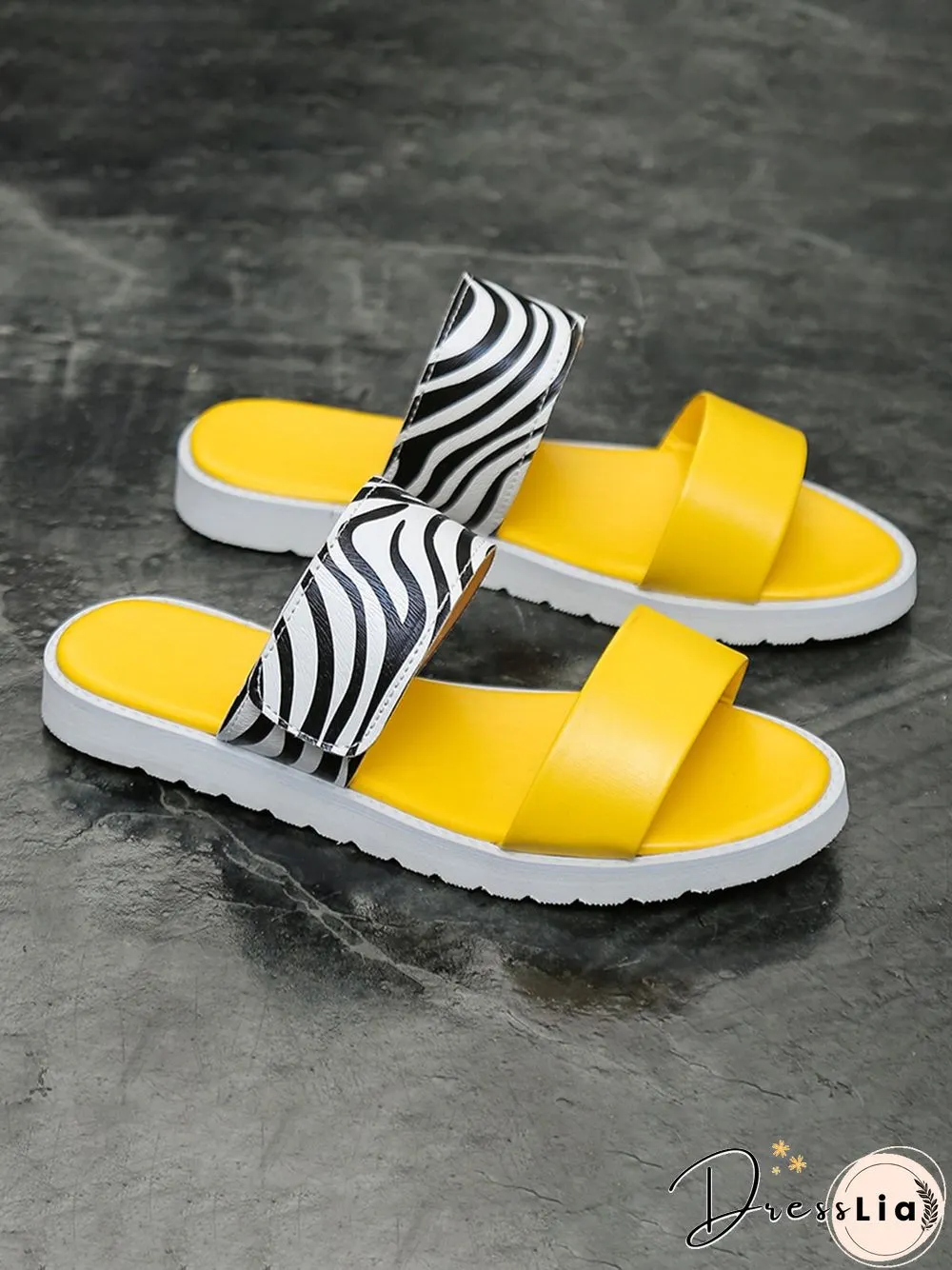 Leopard Print Snake Print Zebra Print Cow Print Strap Casual Slippers