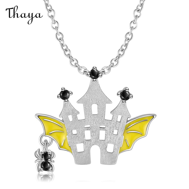 Thaya  925 Silver Bat Castle Sterling Silver Necklace