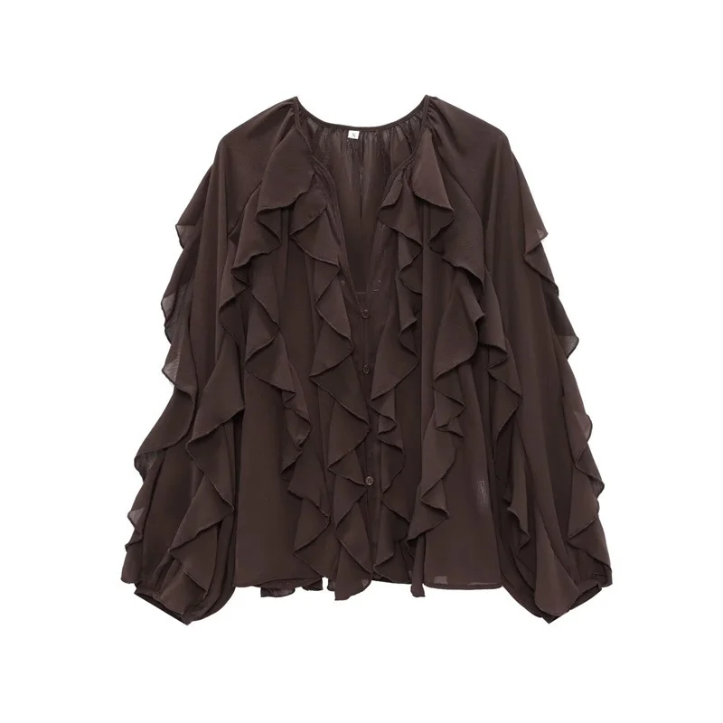 Nigikala Nigikala Spring 2025 New Long Fashion Loose Design Niche Laminated Shirt Top 4786063