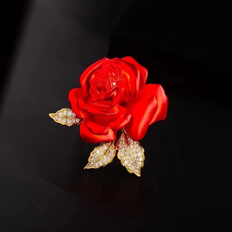 Elegant Minimalist Pin Rose Flower Alloy Plating Women’s Brooches