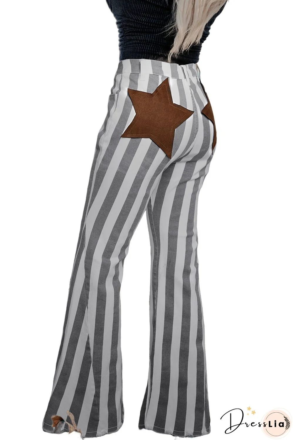 Star Embellished Western Flare Jeans