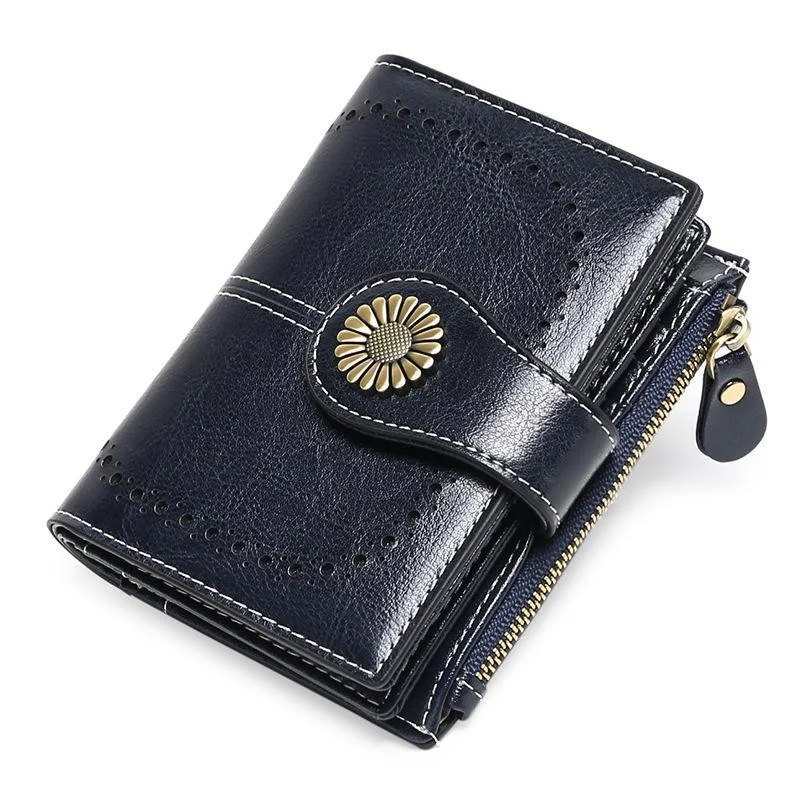 Women Wallet Genuine Leather Bifold Purse