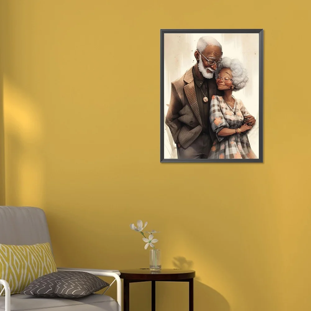 Full Round Diamond Painting 30*40cm - Elderly Couple