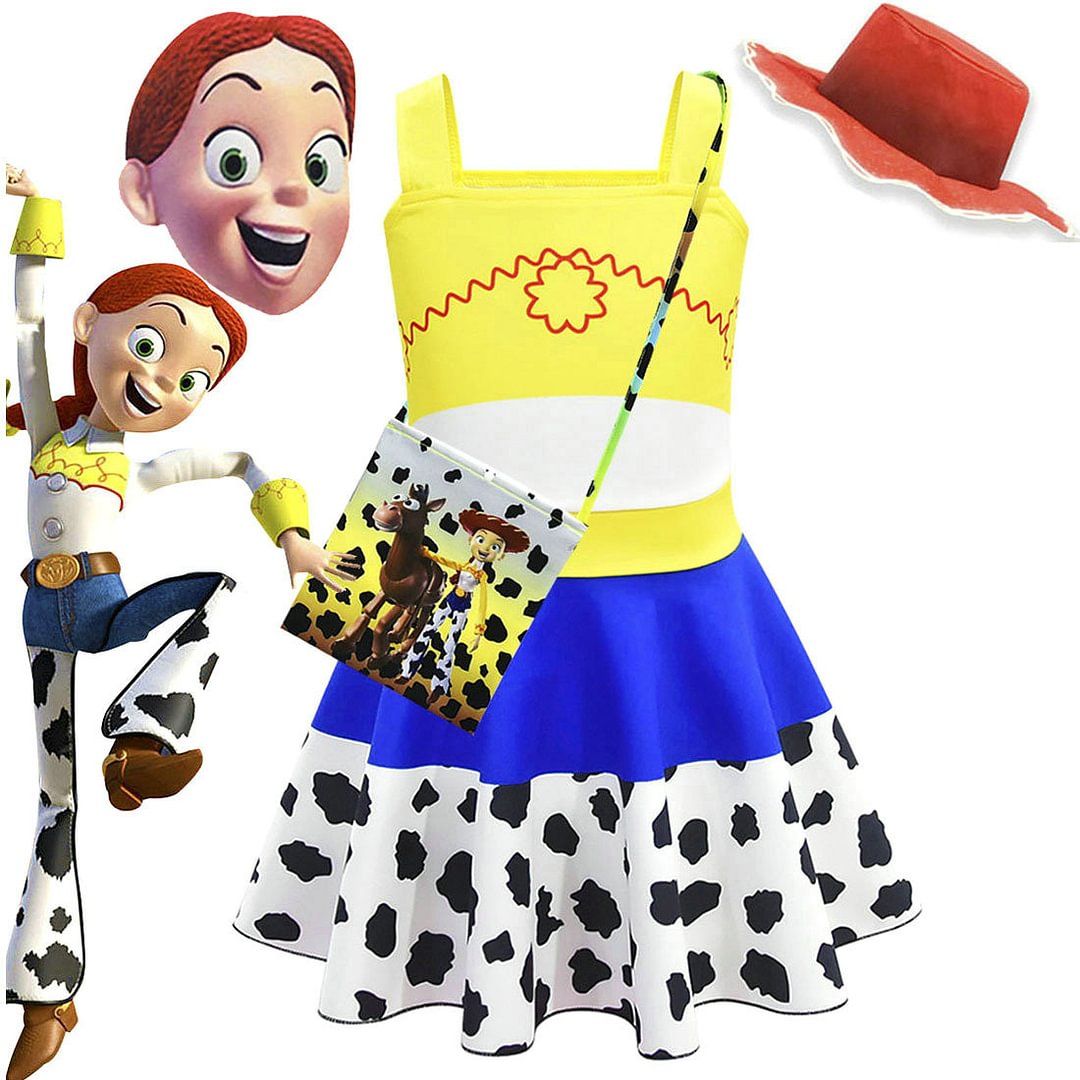 Toy Story 4 Jessie Cosplay Costume Pleated Dress for Kids-Pajamasbuy