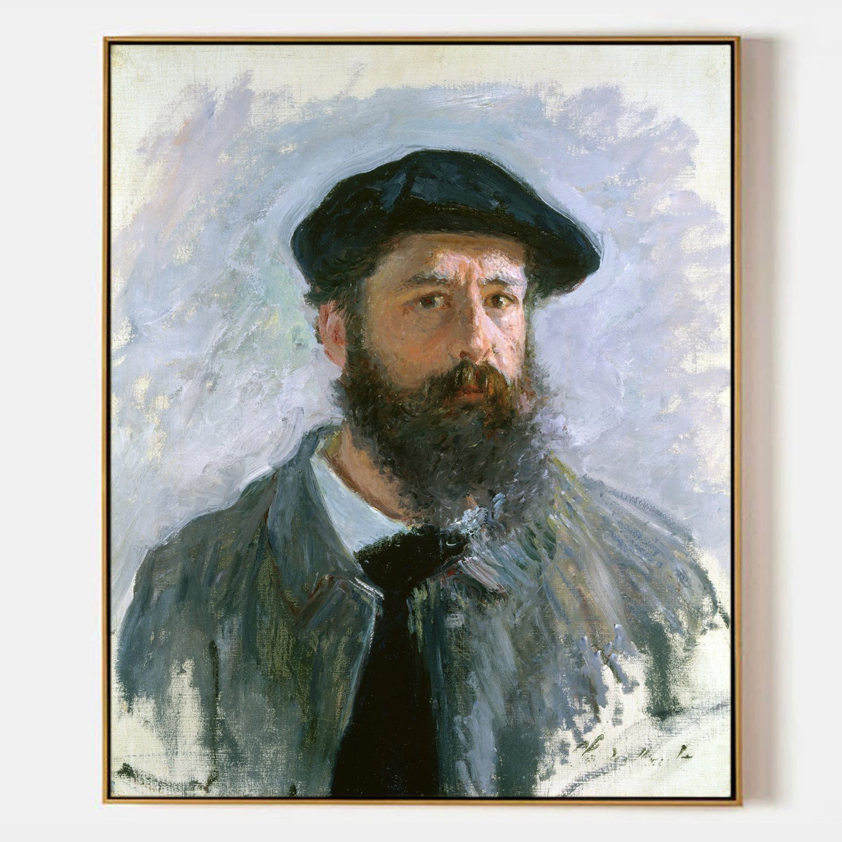 Arabelart Self Portrait with a Beret by Claude Monet - Famous Art Reproduction