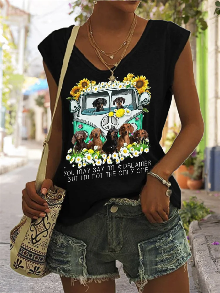 Hippie Dogs You May Say I'm A Dreamer But I'm Not the Only One Tank Top