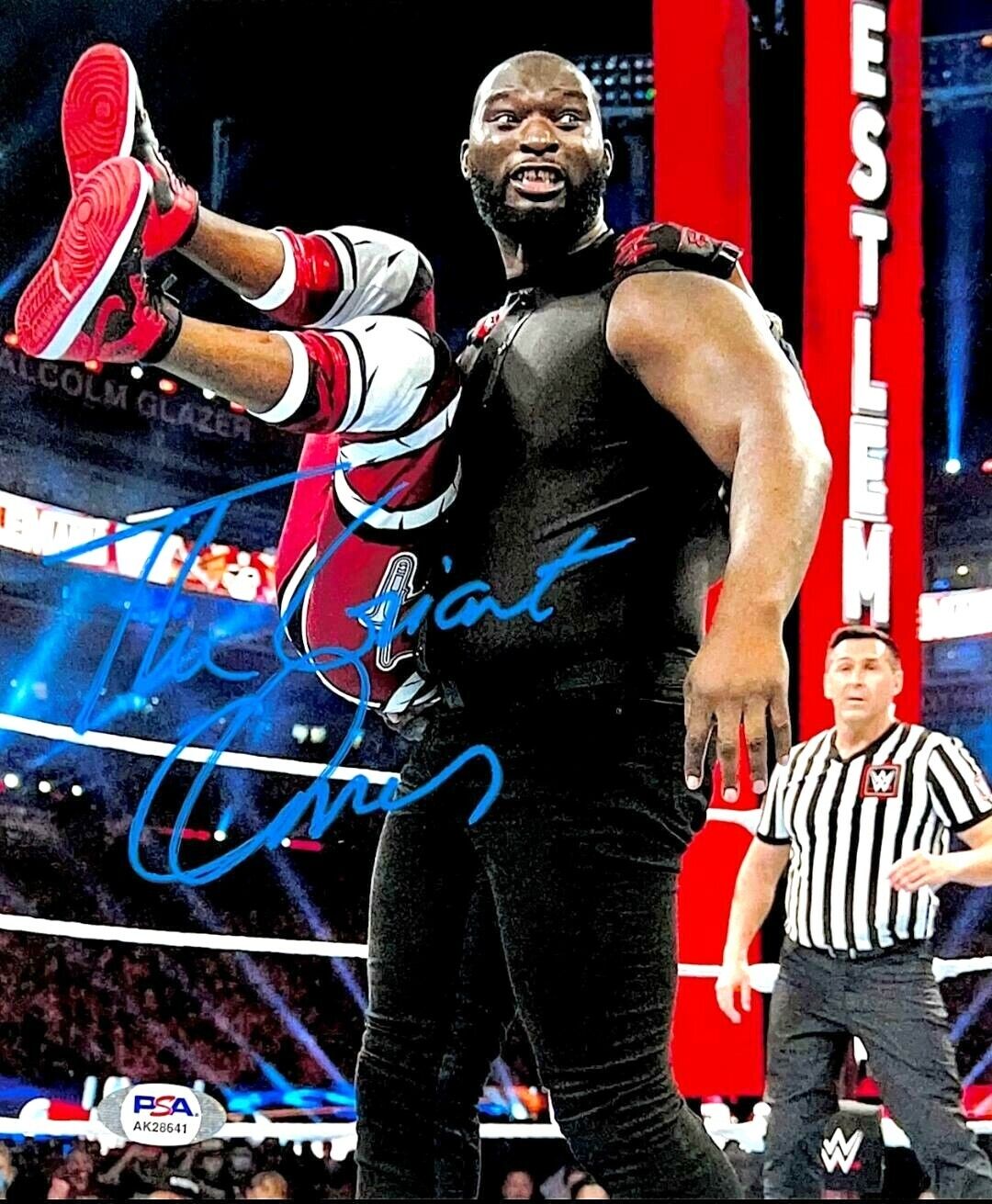 WWE THE GIANT OMOS HAND SIGNED AUTOGRAPHED 8X10 Photo Poster painting WITH PROOF AND PSA COA 15