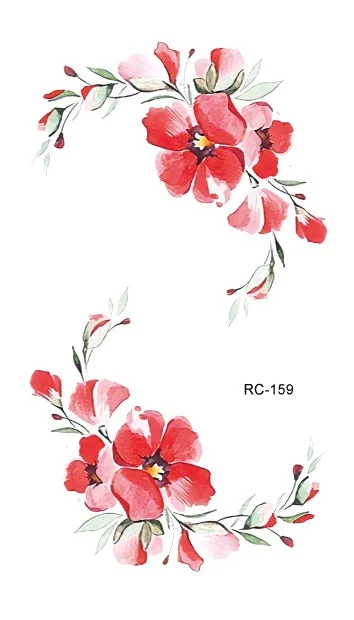 52 Kinds Watercolor Flora Lavender Waterproof Fake Tattoos Temporary Women Arm Chest Ankle Stickers Floral Body Art Tatto Flower