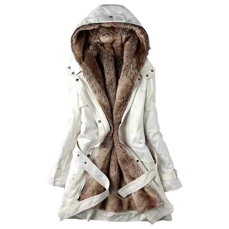parka woman winter cotton jackets Plus size Hooded coat Thicken Faux fur Lining warm parkas Slim female winter tops IOQRCJV N120