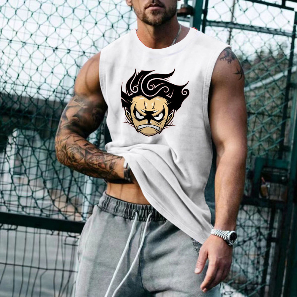 Men's One Piece Print Anime Sports Tank Top
